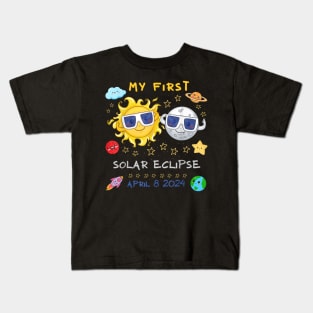 My First Solar Eclipse April 8 2024 Gift For Kids Boys Girls Toddler Kids T-Shirt